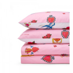 Valge/roosa puuvillane voodipesu kaheinimesevoodile 200x200 cm Mon Coeur - Their Nibs