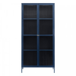 Tumesinine metallist vitriinkapp 90x190 cm Bronco - Unique Furniture
