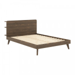 Pruun kaheinimesevoodi m&auml;nnipuidust koos restiga 180x200 cm Retreat - Karup Design