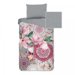 Roosa ja hall flanell voodipesu 140x200 cm - HIP