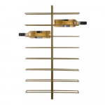 Seinale paigaldatav metallist veinihoidja kuldse v&auml;rviga pudelite arv 16 Dual - PT LIVING