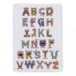 Valge puuvill-satiinist teki ja padjap&uuml;&uuml;ride komplekt 140x200 cm Monster Alphabet &ndash; Butter Kings