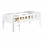 Valge k&otilde;rge m&auml;nni t&auml;ispuidust lastevoodi koos voodip&otilde;hjaga 90x200 cm Scott &ndash; Vipack