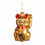 Klaasist k&auml;sit&ouml;&ouml; j&otilde;ulukaunistus 11cm Lucky Cat - Sass & Belle