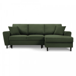 Roheline velvetist panipaigaga nurgadiivanvoodi (parem nurk) Kyoto - Cosmopolitan Design