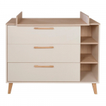 Kreem tammespoonist m&auml;hkimisalusega laste kummut 117x103x78 cm Jil - Roba