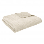 Beež sametist tepitud voodikate 240x260 cm Attica Velvet Embroidered - Bianca