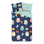 Sinine puuvillane laste pikendatud voodipesu &uuml;heinimesevoodile 140x220 cm Sheep - Good Morning