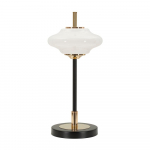 Valge/must laualamp klaasist varjuga (k&otilde;rgus 46 cm) Vintage - Mauro Ferretti