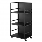 Must metallist ratastega riiul 42x84,5x32 cm Tower - YAMAZAKI