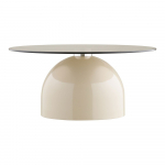 Beež &uuml;mmargune diivanilaud klaasist pealispinnaga &oslash; 70 cm Ravello - House Nordic