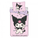 Roosa puuvillane laste voodipesu &uuml;heinimesevoodile 140x200 cm Hello Kitty "Kuromi" - Jerry Fabrics