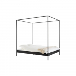 Must terasest kaheinimesevoodi ilma peatsita/varikatusega ja liistudest raamiga 140x200 cm Eton - noo.ma