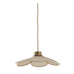 Kreemikas ripplamp kangast varjuga Fyano - Light & Living