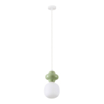 Valge/heleroheline keraamiline ripplamp klaasist varjuga, &oslash; 18 cm Clio - Nova Luce