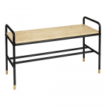 Must/f&uuml;&uuml;siline metallist jalatsiriiul koos pingiga Loft - Wenko