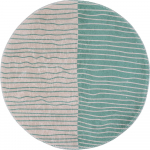 T&uuml;rkiissinine-kreem pestav &uuml;mmargune vaip &oslash; 120 cm Yuvarlak - Vitaus