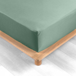 Roheline puuvill-perkalist kummiga lina 90x190 cm Percaline - douceur d'int&eacute;rieur