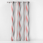 Punane-valge kardin 140x260 cm Ondulys - douceur d'int&eacute;rieur