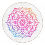 Valge-roosa pestav &uuml;mmargune vaip, sobitub robottolmuimejaga &oslash; 120 cm Comfort - Mila Home