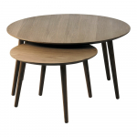 Pruunid &uuml;mmargused tammepuidust diivanilauad 2 tk &oslash; 88 cm komplektis Adda - Unique Furniture