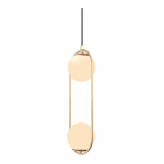 Kuldne rippvalgusti klaasist varjuga &oslash; 20 cm Arch - Squid Lighting