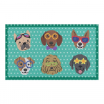 Uksematt 40x70 cm Dogs on Polka Dots - Artsy Doormats