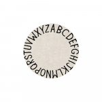 Kreem pestav k&auml;sitsi kootud puuvillane laste vaip &oslash;150 cm ABC Natural Black - Lorena Canals