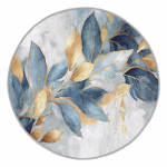 Sinine-kuldne pestav &uuml;mmargune vaip &oslash; 80 cm Golden Leaves - Mila Home