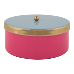 Roosa dekoratiivne metallist hoiukarp &oslash; 16x6 cm Double Funky - PT LIVING