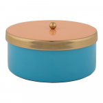 Sinine dekoratiivne metallist hoiukarp &oslash; 16x6 cm Double Funky - PT LIVING