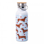 Helesinine/pruun roostevabast terasest reisipudel 425 ml Sausage Dog - Sass & Belle