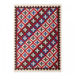 Punane k&auml;sitsi kootud kahepoolne villane vaip 160x230 cm Kamal Rami - Nouristan