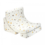 Valge buklee/&scaron;enillkangast laste kott-tool Terrazzo Moon - Wigiwama