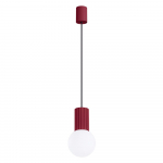 Burgundiapunane rippvalgusti klaasist varjuga &oslash; 12 cm Orbital - Sollux