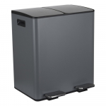 Tumehall terasest pr&uuml;gikast 2x20 l sorteeritud j&auml;&auml;tmete jaoks/pedaaliga Aliya - Spirella