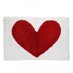 Punane-valge vannitoamatt 50x80 cm Heart - Rex London
