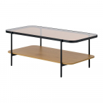 Naturaalse v&auml;rvi klaasist pealispinnaga kohvilaud 60x120 cm Hassel - Unique Furniture