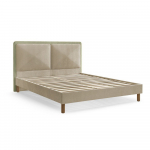 Beež polsterdatud kaheinimesevoodi liistudest raamiga 180x200 cm Mara - Bobochic Paris