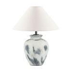 Valge/hall keraamiline laualamp tekstiilist varjuga (k&otilde;rgus 55 cm) Lupe - Nova Luce