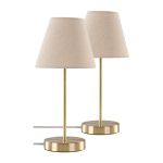 Beež/messingv&auml;rvi kangast laualamp (k&otilde;rgus 39 cm) Lasse - Jotex