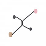 Must seinakinnitus roosa detailiga v&auml;lisnurka Hook - Gazzda