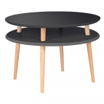 Graafiithall naturaalsete jalgadega kohvilaud UFO, &Oslash; 70 cm Ufo - Ragaba