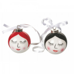 6-st dolomiidist j&otilde;ulukaunistustest koosnev komplekt Fantasy, &oslash; 7 cm Fantasy Christmas - VDE Tivoli 1996