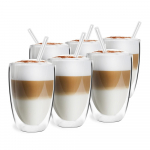 Kahekordse seinaga k&otilde;rrega klaasid, 6tk komplektis - Vialli Design