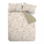 Roheline/pruun flanell-voodipesu &uuml;heinimesevoodile 135x200 cm Grasmere Floral - Catherine Lansfield