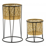 2 kuldse poti statiivi komplekt, k&otilde;rgus 40 cm Leavy - Mauro Ferretti