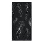 Must-valge rannar&auml;tik 90x180 cm Jellyfish - DecoKing