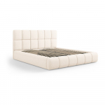 Kreem polsterdatud kaheinimesevoodi koos voodip&otilde;hja ja panipaigaga 200x200 cm Bellis &ndash; Micadoni Home