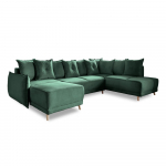 Roheline velvetist nurgadiivanvoodi (parem nurk/"U") Lazy Lukka - Miuform